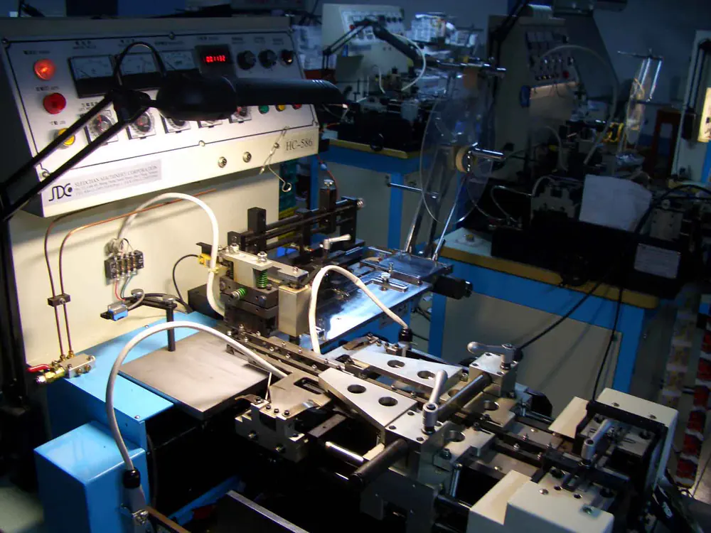 Cut and fold machine on the production floor